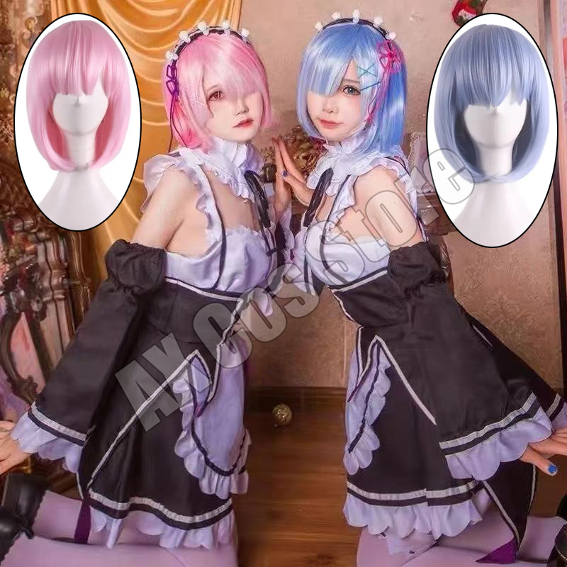 Re Zero Rem Wig - Costume Cosplay Anime Re:Zero Kara Hajimeru