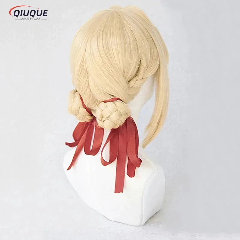Violet Evergarden Dress - e,4;v'6\k/Violet Evergarden Ponytail Braid Buns Capelli