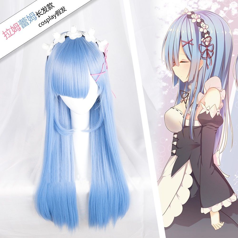 Re Zero Rem Wig - Parrucca cosplay Re Zero Ram &