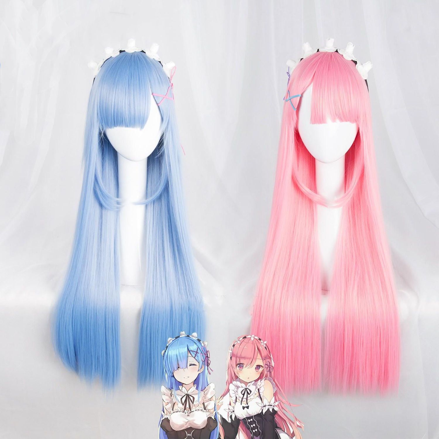 Parrucca cosplay Re Zero Ram & - Re Zero Rem Wig recensione e prezzo