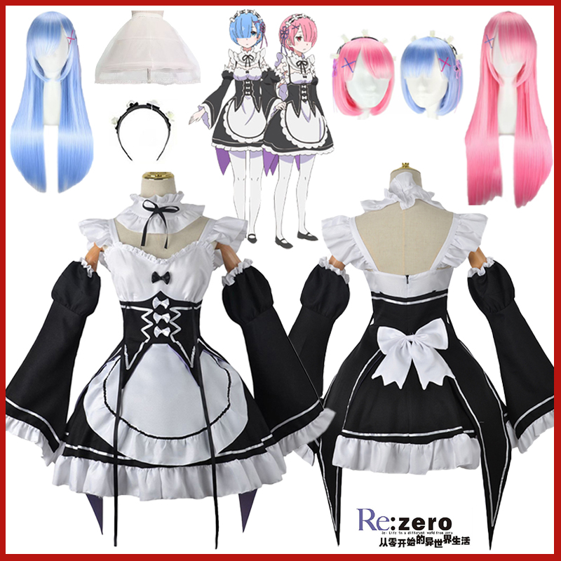 Costume Cosplay Anime Ram Rem  - Re Zero Rem Wig recensione e prezzo